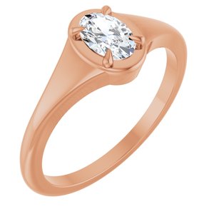 10K Rose Gold 6x4 mm Oval Ring Mounting