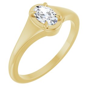 18K Yellow Gold 6x4 mm Oval Ring Mounting