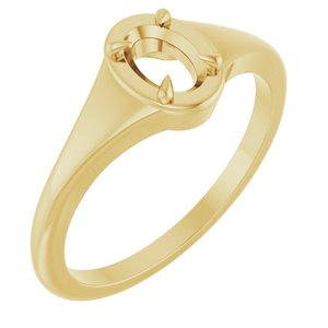 10K Yellow Gold 6x4 mm Oval Ring Mounting – image 2