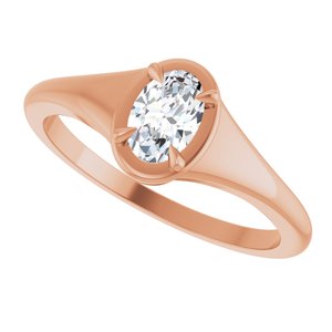 14K Rose Gold 6x4 mm Oval Ring Mounting – image 8