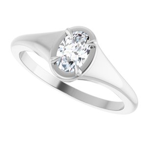 10K White Gold 6x4 mm Oval Ring Mounting – image 8