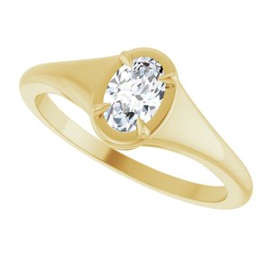 10K Yellow Gold 6x4 mm Oval Ring Mounting – image 8