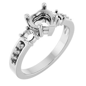 Platinum 6.5x6.5 mm Heart Ring Mounting – image 2