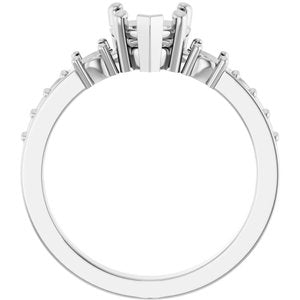 10K White Gold 6.5x6.5 mm Heart Ring Mounting – image 4