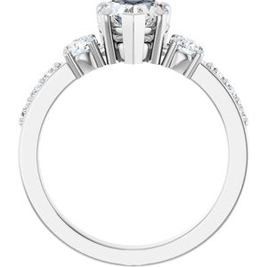 14K X1 White Gold 6.5x6.5 mm Heart Ring Mounting – image 3