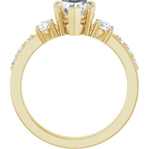 18K Yellow Gold 6.5x6.5 mm Heart Ring Mounting – image 3