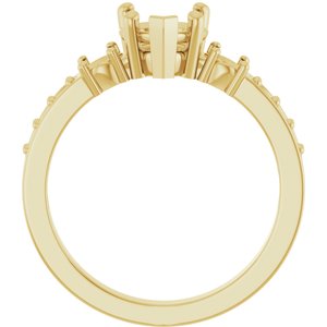 14K Yellow Gold 6.5x6.5 mm Heart Ring Mounting – image 4