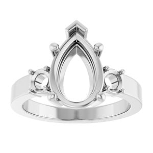 Continuum Sterling Silver 12x8 mm Pear Ring Mounting – image 6