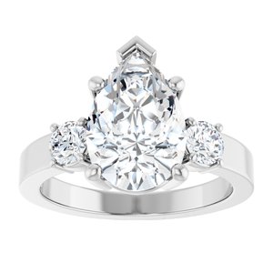 Platinum 12x8 mm Pear Ring Mounting – image 5