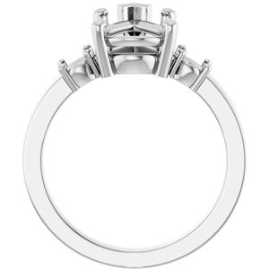 10K White Gold 12x8 mm Pear Ring Mounting – image 4
