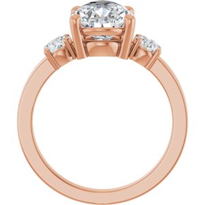 18K Rose Gold 12x8 mm Pear Ring Mounting – image 3