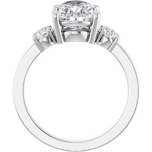 10K White Gold 12x8 mm Pear Ring Mounting – image 3