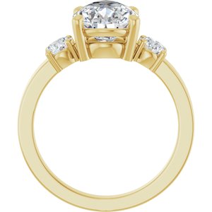 14K Yellow Gold 12x8 mm Pear Ring Mounting – image 3