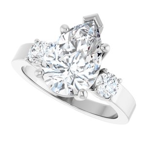 Platinum 12x8 mm Pear Ring Mounting – image 8