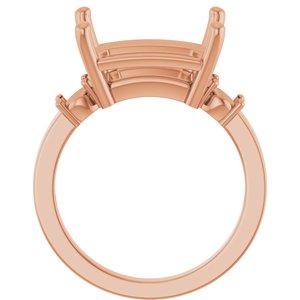 10K Rose Gold 13x11 mm Emerald Ring Mounting – image 4
