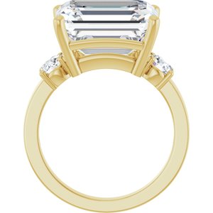 10K Yellow Gold 13x11 mm Emerald Ring Mounting – image 3