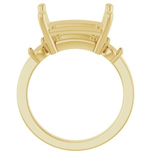 10K Yellow Gold 13x11 mm Emerald Ring Mounting – image 4
