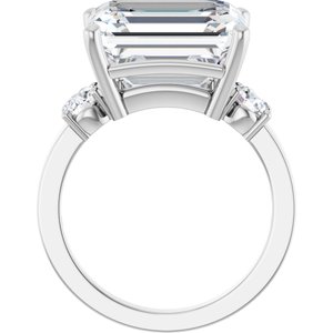 Platinum 13x11 mm Emerald Ring Mounting – image 3