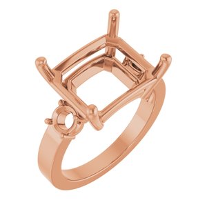 10K Rose Gold 13x11 mm Emerald Ring Mounting – image 2