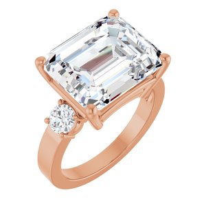 18K Rose Gold 13x11 mm Emerald Ring Mounting