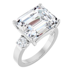 Platinum 13x11 mm Emerald Ring Mounting