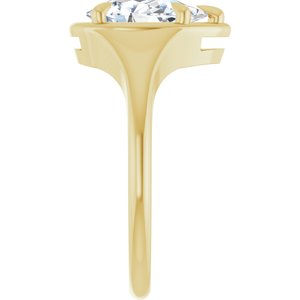 10K Yellow Gold 10x6 mm Pear Ring Mounting – image 7