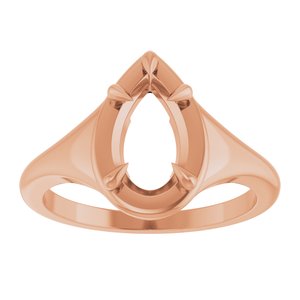 10K Rose Gold 10x6 mm Pear Ring Mounting – image 6