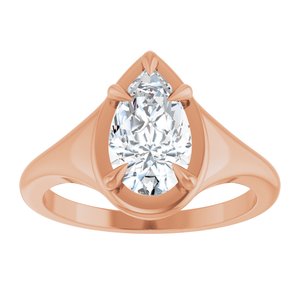 10K Rose Gold 10x6 mm Pear Ring Mounting – image 5