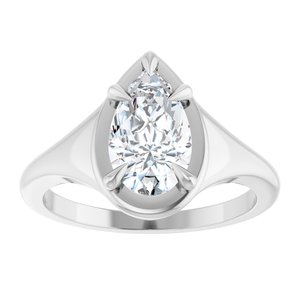 Platinum 10x6 mm Pear Ring Mounting – image 5