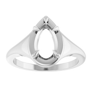 14K White Gold 10x6 mm Pear Ring Mounting – image 6