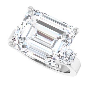 Platinum 13x11 mm Emerald Ring Mounting – image 8