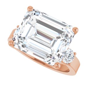 14K Rose Gold 13x11 mm Emerald Ring Mounting – image 8