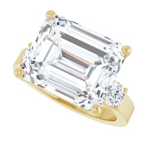 18K Yellow Gold 13x11 mm Emerald Ring Mounting – image 8