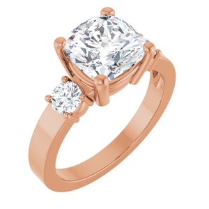 10K Rose Gold 8x8 mm Cushion Ring Mounting