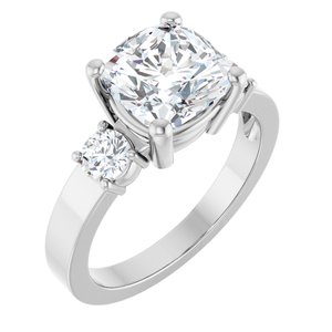 Sterling Silver 8x8 mm Cushion Ring Mounting