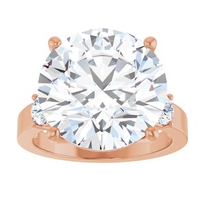 14K Rose Gold 14 mm Round Ring Mounting – image 5