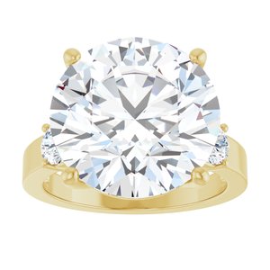 18K Yellow Gold 14 mm Round Ring Mounting – image 5