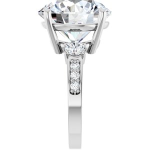 10K White Gold 14 mm Round Ring Mounting – image 7