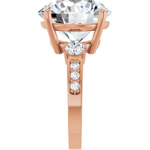 18K Rose Gold 14 mm Round Ring Mounting – image 7