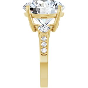 10K Yellow Gold 14 mm Round Ring Mounting – image 7