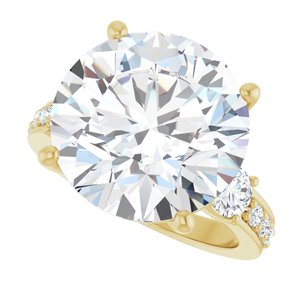18K Yellow Gold 14 mm Round Ring Mounting – image 8