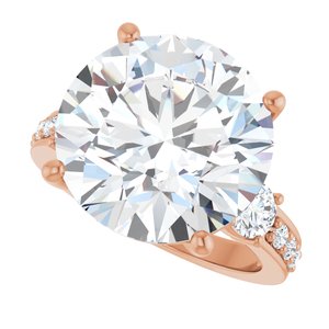 18K Rose Gold 14 mm Round Ring Mounting – image 8