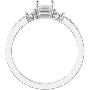 10K White Gold 3.75x3.75 mm Square Ring Mounting – image 4