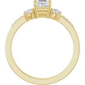 18K Yellow Gold 3.75x3.75 mm Square Ring Mounting – image 3