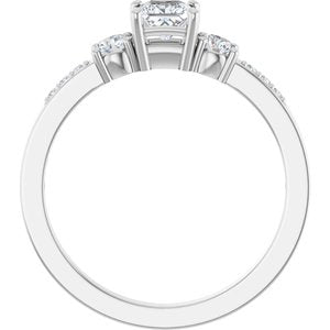 14K White Gold 3.75x3.75 mm Square Ring Mounting – image 3
