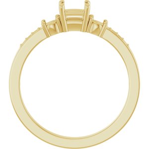 10K Yellow Gold 3.75x3.75 mm Square Ring Mounting – image 4