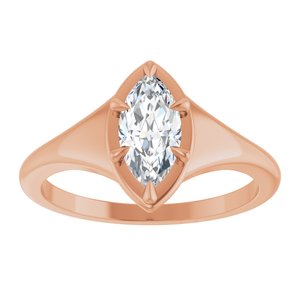 10K Rose Gold 9x4.5 mm Marquise Ring Mounting – image 5