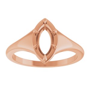 14K Rose Gold 9x4.5 mm Marquise Ring Mounting – image 6