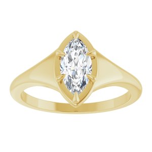 10K Yellow Gold 9x4.5 mm Marquise Ring Mounting – image 5