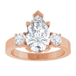 10K Rose Gold 11.5x7 mm Pear Ring Mounting – image 5